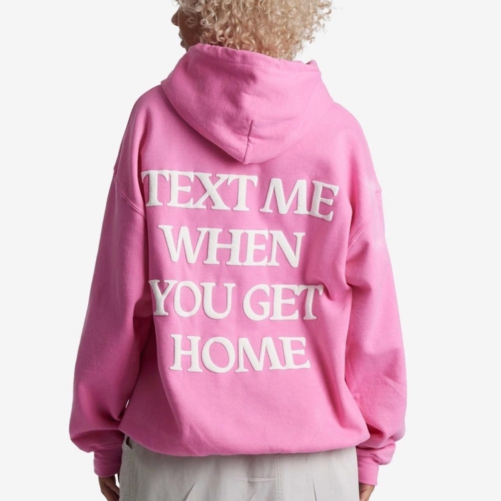 LONELY GHOST Pink Hoodie Large